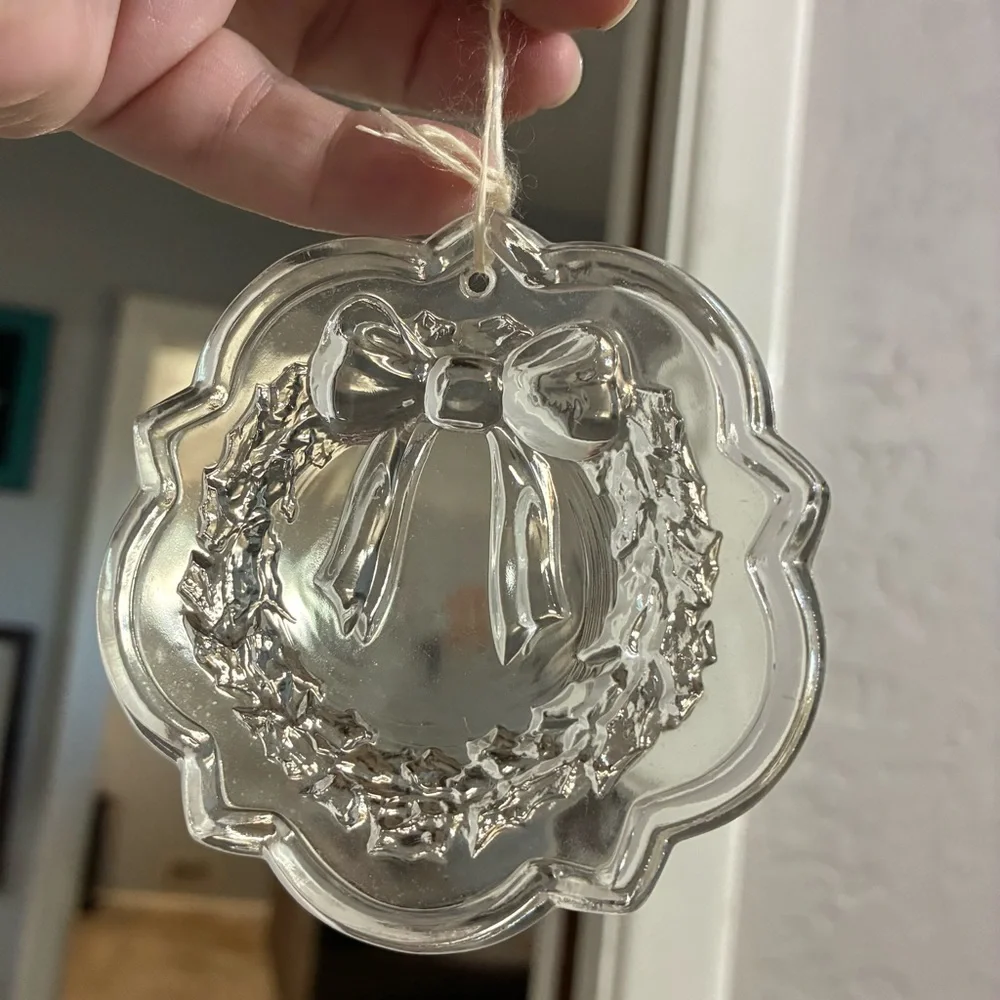 Pair of Vintage Crystal Christmas Ornaments